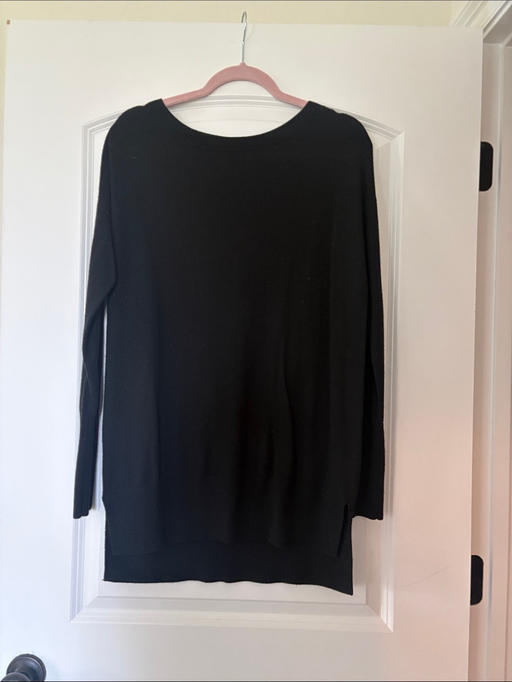 LOFT Black Lightweight Crewneck Sweater